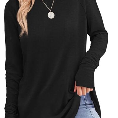 Womens Long Sleeve Tunic Top with Thumb Hole Thumbnail